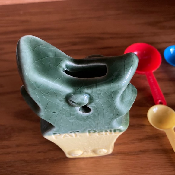 Measuring Spoon Holder Flower Pot Wall Pocket Ceramic Vintage - Picture 5 of 7